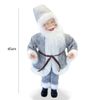 144197 Papá Noel Vestido Gris 45hcm Con Mecanismo Carillón, Sonidos Y Movimiento