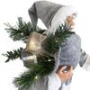 144205 Papá Noel Vestido Gris Decoración Navideña 50hcm Música Y Luces