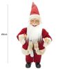 144190 Papá Noel Vestido Rojo Y Crema Decoración Navideña 40h Cm Con Mini Luces