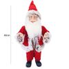 144191 Papá Noel Vestido Rojo Y Gris Decoración Navideña 40h Cm Con Mini Luces