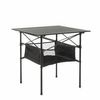 Mesa De Camping Plegable Con Cesta Y Funda Poliéster 70 X 70 Cm - Innovagoods. Negro