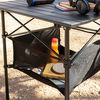 Mesa De Camping Plegable Con Cesta Y Funda Poliéster 70 X 70 Cm - Innovagoods. Negro