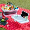 Cesta De Picnic Plegable Con Tapa-mesa Polipropileno 47,3 X 9-24,5 X 29 Cm - Innovagoods. Blanco