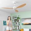 Ventilador De Techo Con Luz Led Y 3 Aspas Abs Wuled Innovagoods Madera 36 W 52" Ø132 Cm