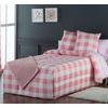 Edredon Conforter Infantil Vichy Rosa Para Cama De 135 Cm