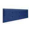 Cabecero De Polipiel Con 2 Hileras De Botones 135x50cm Camas 120/135 - Azul