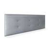 Cabecero De Polipiel Con 2 Hileras De Botones 145x50cm Camas 135/140 - Plata