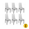 Pack De 6 Sillas Emiset Polipiel Blanco/negro