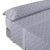 Juego De Sábanas  Gris/ Azul Cama 150x190/200 Cm  Don Descanso Gea