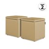 Puff Cubo Arcón Polipiel Beige Pack 2 Unidades