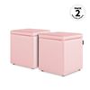 Puff Cubo Arcón Polipiel Rosa Pack 2 Unidades