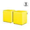 Puff Cubo Polipiel Amarillo Pack 2 Unidades