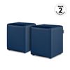 Puff Cubo Polipiel Azul Pack 2 Unidades