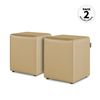 Puff Cubo Polipiel Beige Pack 2 Unidades