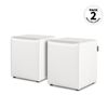 Puff Cubo Polipiel Blanco Pack 2 Unidades