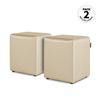 Puff Cubo Polipiel Crudo Pack 2 Unidades