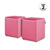 Puff Cubo Polipiel Fucsia Pack 2 Unidades