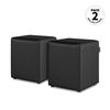 Puff Cubo Polipiel Negro Pack 2 Unidades