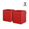 Puff Cubo Polipiel Rojo Pack 2 Unidades