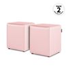 Puff Cubo Polipiel Rosa Pack 2 Unidades