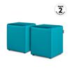 Puff Cubo Polipiel Turquesa Pack 2 Unidades