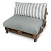 Cojín Para Palets Toldotex Gris Set: Asiento 120x80x20 (liso) + Respaldo 120x45x25 (rayado)