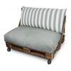 Cojín Para Palets Toldotex Gris Set: Asiento 120x80x20 (liso) + Respaldo 120x45x25 (rayado)