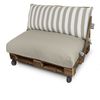 Cojín Para Palets Toldotex Beig Set: Asiento 120x80x20 (liso) + Respaldo 120x45x25 (rayado)