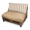 Cojín Para Palets Toldotex Beig Set: Asiento 120x80x20 (liso) + Respaldo 120x45x25 (rayado)