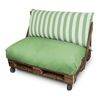 Cojín Para Palets Toldotex Verde Set: Asiento 120x80x20 (liso) + Respaldo 120x45x25 (rayado)