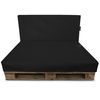 Funda Para Sofá De Palet Negro Polipiel Para Interior Set 2 Unid. 120x80 (asiento) + 120x80 (respaldo)