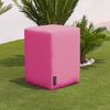 Puff Cubo Polipiel Para Exterior O Interior Rosa 1 Unidad