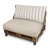 Cojín Para Palets Toldotex Crudo Set: Asiento 120x80x20 (liso) + Respaldo 120x45x25 (rayado)