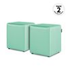 Puff Cubo Polipiel Menta Pack 2 Unidades