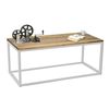 Mesa Auxiliar Icub 70x45x40cm Blanca En Madera Maciza De Pino Acabado Vintage Estilo Industrial Box Furniture