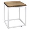 Mesa Auxiliar Icub Big Wood 40x40x48cm Blanca En Madera Maciza De Pino Acabado Vintage Estilo Industrial Box Furniture