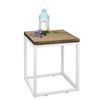 Mesa Auxiliar Icub Big Wood 40x40x48cm Blanca En Madera Maciza De Pino Acabado Vintage Estilo Industrial Box Furniture