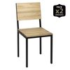 Pack 2 Sillas Icub Desmontables 41x50x86cm Negro En Madera Maciza De Pino Acabado Vintage Estilo Industrial Box Furniture