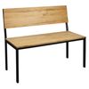 Banco Icub Con Respaldo 50x100x86cm Negro En Madera Maciza De Pino Acabado Vintage Estilo Industrial Box Furniture