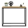 Consola Recibidor Icub Big Wood 120x35x80cm Negro En Madera Maciza De Pino Acabado Vintage Estilo Industrial Box Furniture