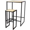 Pack De 2 Taburetes Altos Icub 36x32x75cm Negro En Madera Maciza De Pino Acabado Natural Estilo Nórdico Industrial Box Furniture