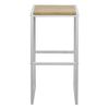 Pack De 2 Taburetes Altos Icub 36x32x75cm Natural Blanco Estilo Nórdico Industrial Box Furniture