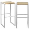 Pack De 2 Taburetes Altos Icub 36x32x75cm Natural Blanco Estilo Nórdico Industrial Box Furniture