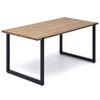 Mesa De Comedor Uley 200x80x75cm Negra En Madera Maciza De Pino Acabado Vintage Estilo Industrial Box Furniture