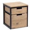 Mesita De Noche Eco Three 2 Cajones 40x40x47cm Negra En Madera Maciza De Pino Acabado Vintage Estilo Industrial Box Furniture