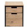 Mesita De Noche Eco Three 2 Cajones 40x40x47cm Negra En Madera Maciza De Pino Acabado Vintage Estilo Industrial Box Furniture