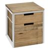 Mesita De Noche Eco Three 2 Cajones 40x40x47cm Blanca En Madera Maciza De Pino Acabado Vintage Estilo Industrial Box Furniture