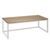 Mesa Centro Eco Three 120x45x40cm Blanca En Madera Maciza De Pino Acabado Vintage Estilo Industrial Box Furniture