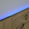 Cabecero Infantil Ovni Con Led 100x70cm En Madera Maciza De Pino Acabado Natural Estilo Nórdico Industrial Box Furniture