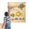 Cuadro Infantil De Madera De Pino Para Pintar Peces 60x70cm